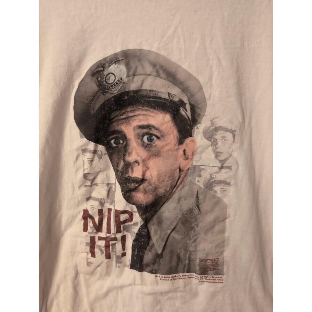 Andy Griffith Show Barney Fife Nip It Graphic Whi… - image 2